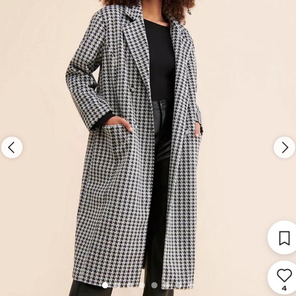 4th & Reckless Kendra Oversized Houndstooth Overcoat